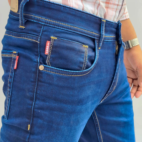 Dark Blue Solid Slim Fit Casual Jeans Dark Blue Solid Slim Fit Casual Jeans