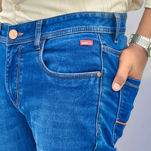 Blue Solid Slim Fit Casual Jeans Blue Solid Slim Fit Casual Jeans