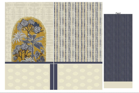 Olive & Navy Tropical Patch Co-Ord Set Olive & Navy Tropical Patch Co-Ord Set