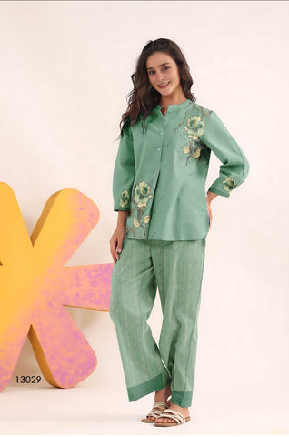 Pastel Green Floral Co-Ord Set Pastel Green Floral Co-Ord Set