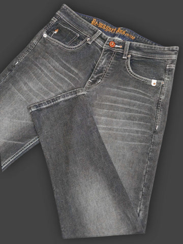 Men's Dark Grey Washed Slim Fit Denim Jeans Men's Dark Grey Washed Slim Fit Denim Jeans