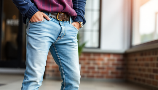 A man wearing stylish comfortable jeans in casual setting