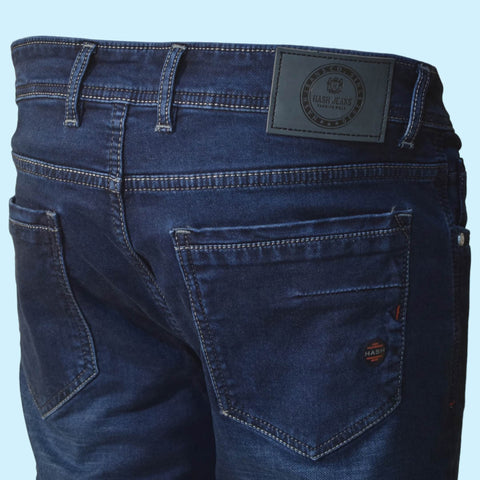 Blue Solid Slim Fit Casual Jeans