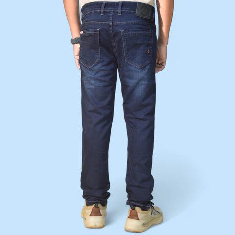 Blue Solid Slim Fit Casual Jeans