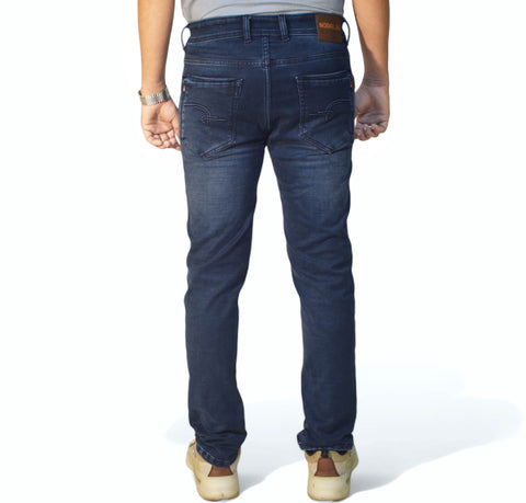 Deep Blue Solid Slim Fit Casual Jeans