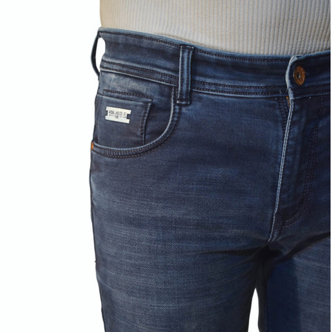 Deep Blue Solid Slim Fit Casual Jeans