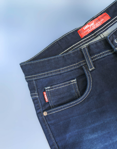 Navy Blue Solid Slim Fit Jeans