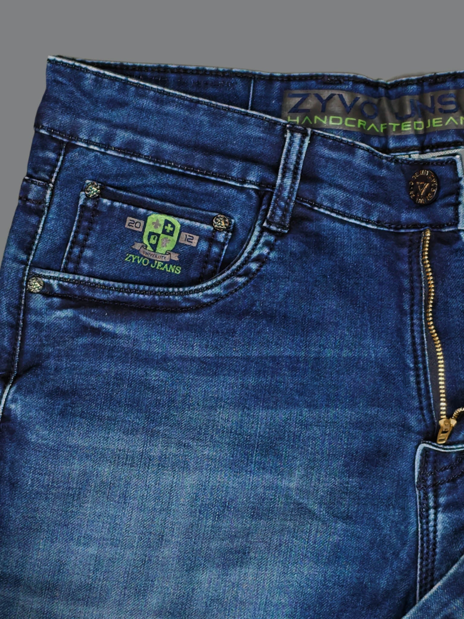 Men’s Dark Blue Slim Fit Stretchable Denim Jeans Trekyoo