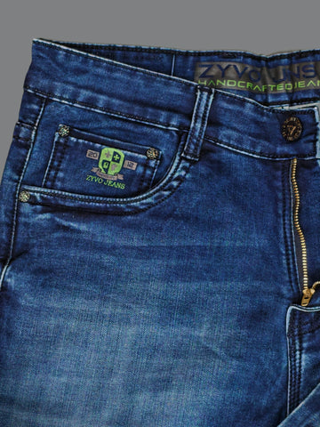 Men’s Dark Blue Slim Fit Stretchable Denim Jeans Trekyoo