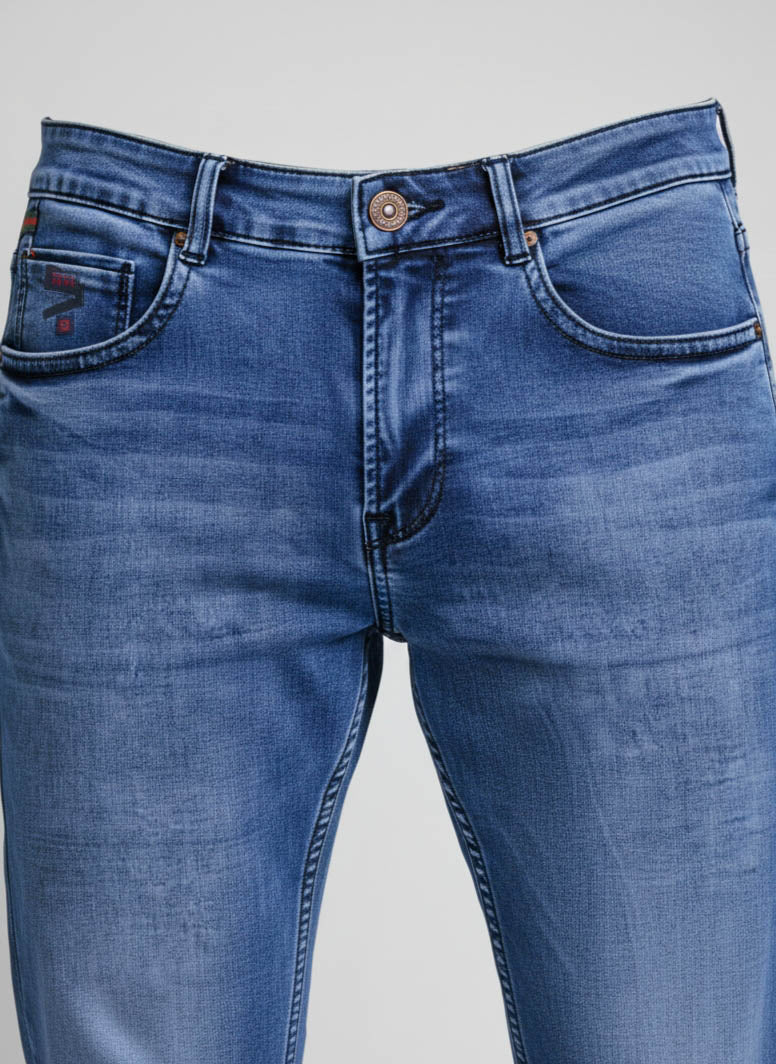 Men’s Classic Blue Slim Fit Denim Jeans Trekyoo