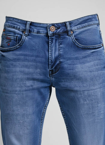 Men’s Classic Blue Slim Fit Denim Jeans Trekyoo