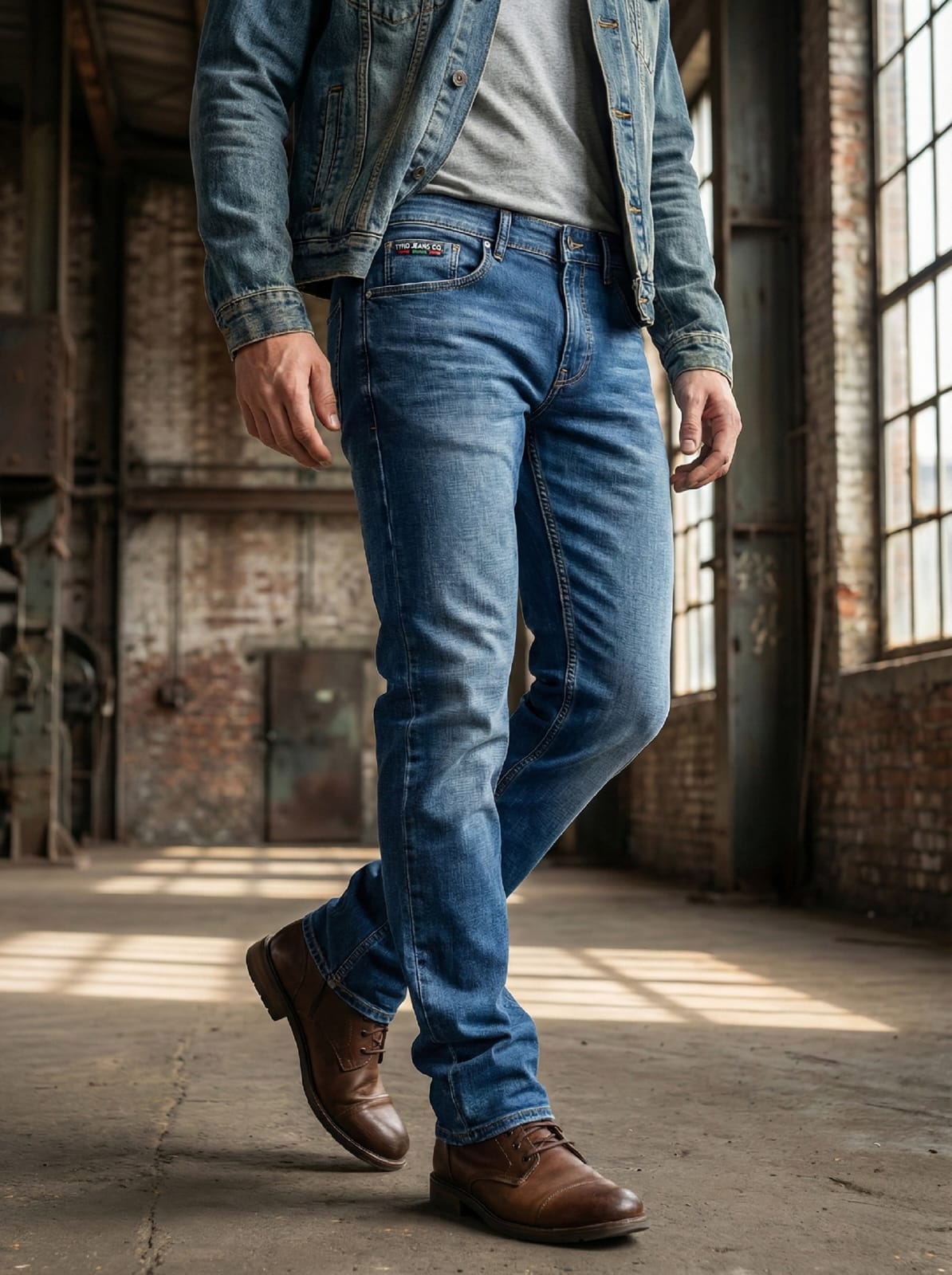Men’s Premium Stretch Blue Denim Jeans | Slim Fit Casual Wear Jeans - Trekyoo 