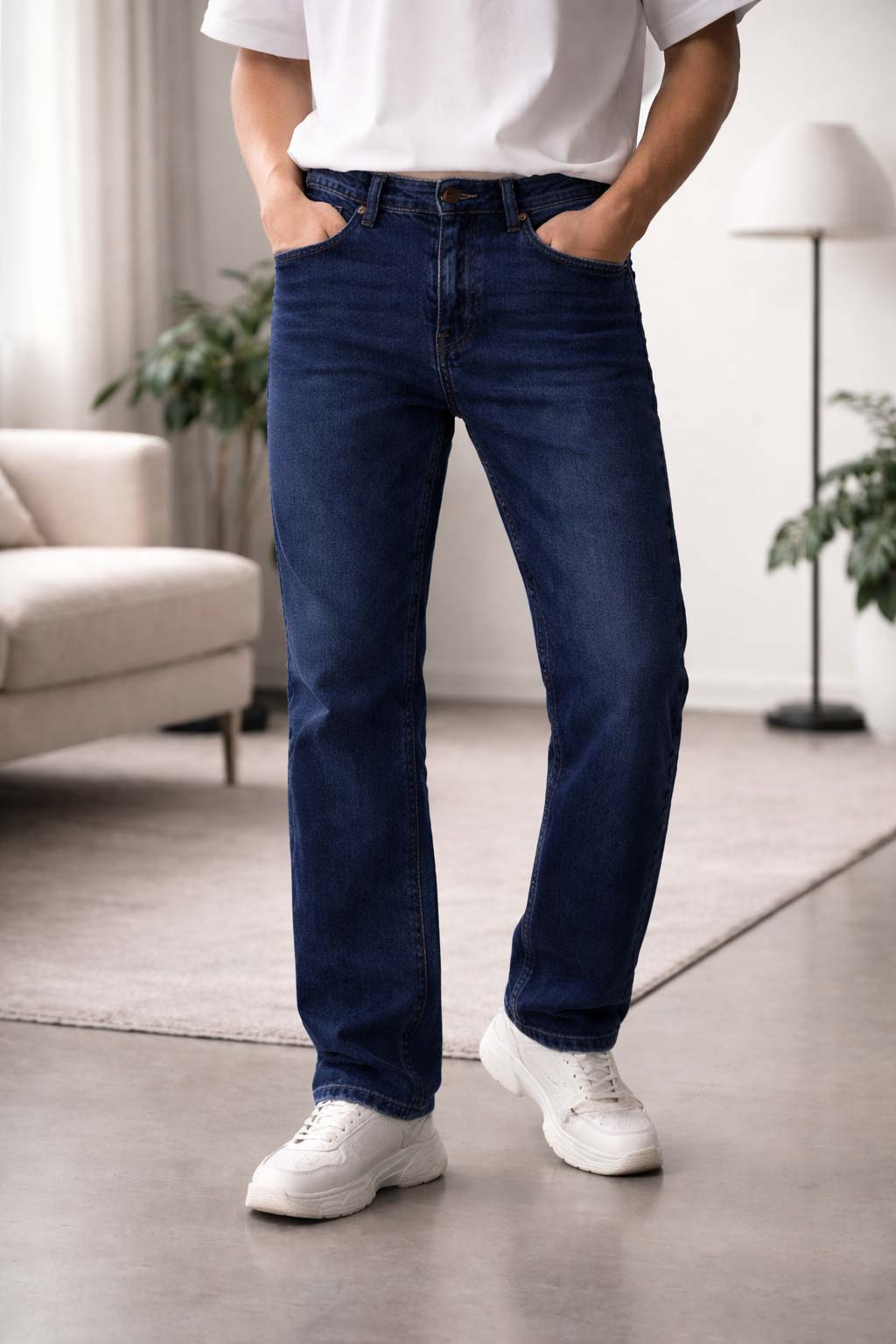 Men’s Mon Fit Dark Blue Denim Jeans – Comfortable Regular Fit Casual Wear Trekyoo