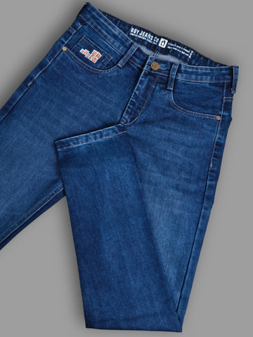 Men's Dark Blue Slim Fit Stretch Jeans