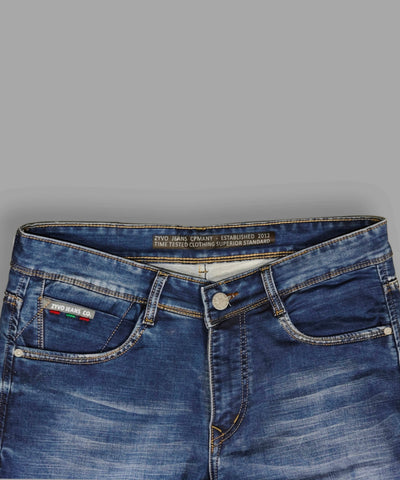 Zyvo Premium Blue Slim Fit Stretch Denim Jeans for Men Trekyoo