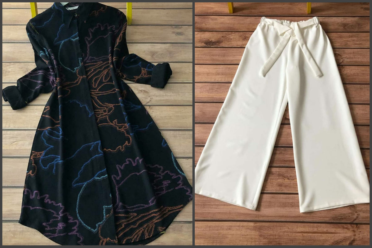 Graceful Abstract Print Kurti & Elegant Plazzo Set