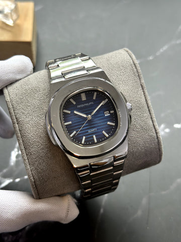 Patek Philippe Nautilus Blue Dial Men's Stainless Steel Watch (Quartz)