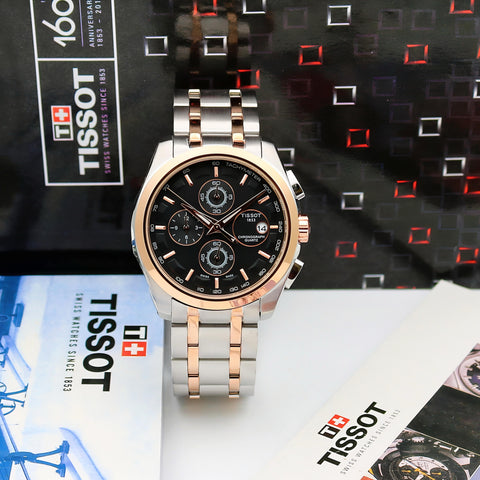 Tissot Men’s Chronograph Quartz Watch – Two-Tone Stainless Steel with Rose Gold Accents