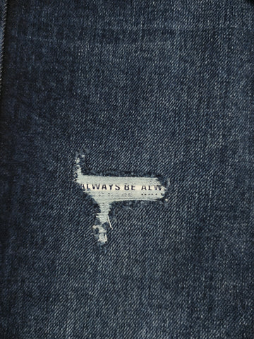 Vintage Distressed Indigo Slim Fit Jeans for Men's