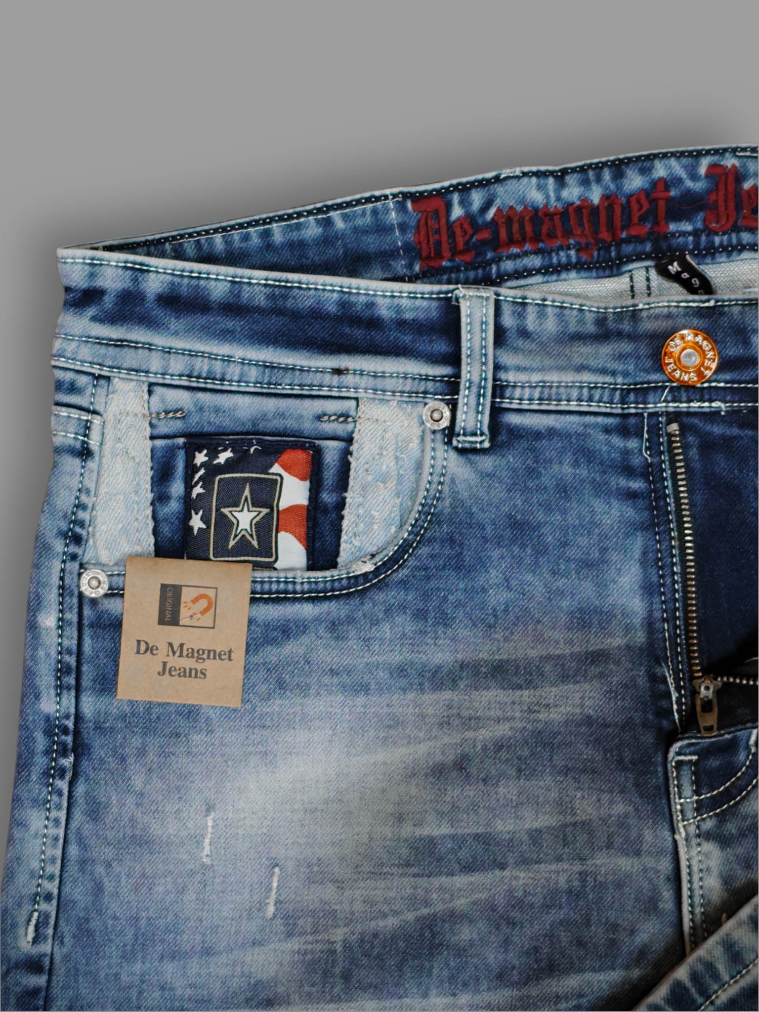 Men’s Light Blue Distressed Slim Fit Denim Jeans Trekyoo