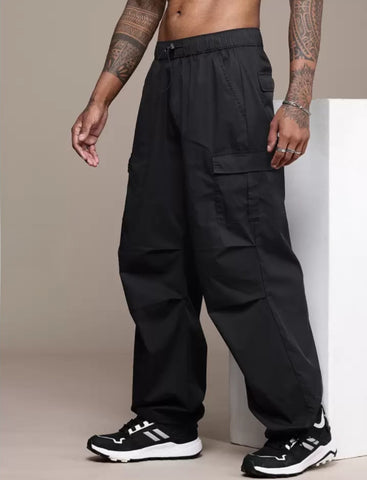Men's Black Lightweight Cargo Jogger Pants – Relaxed Fit