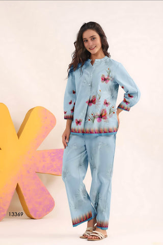 Blue Blossom Butterfly Co-Ord Set