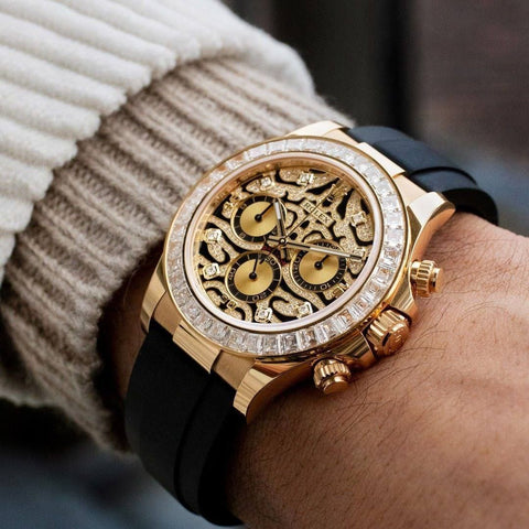 Rolex Daytona Tiger Dial Diamond Bezel Chronograph Watch