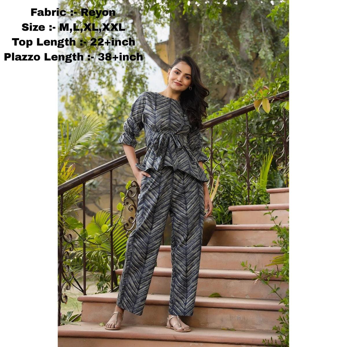 Stylish Women's Printed Co-ord Set – Top & Plazzo
