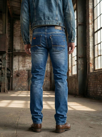Men’s Premium Stretch Blue Denim Jeans | Slim Fit Casual Wear Jeans - Trekyoo 