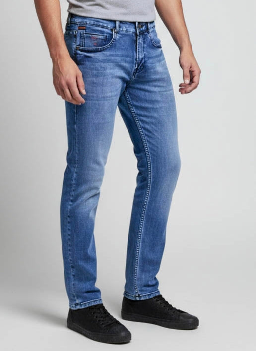 Men’s Classic Blue Slim Fit Denim Jeans Trekyoo