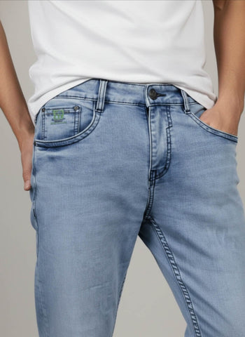 Men’s Light Blue Slim Fit Jeans – Soft Stretchable Denim Trekyoo