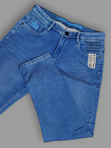 Men’s Mid Blue Slim Fit Stretchable Jeans | Soft & Premium Denim Trekyoo