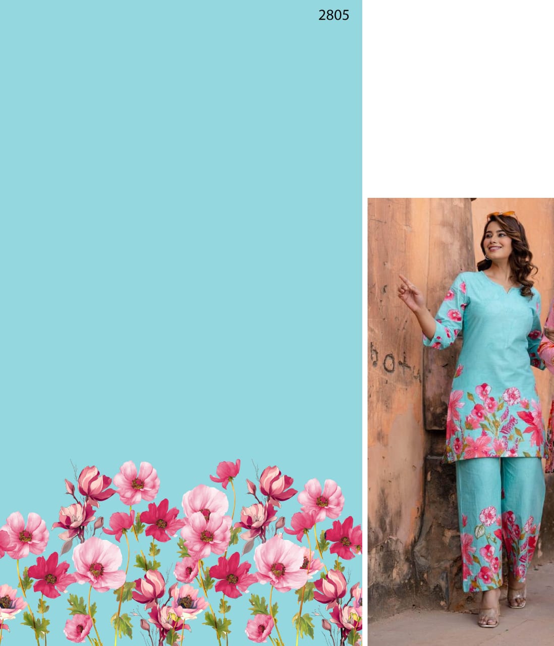 Aqua Bloom Co-Ord Set