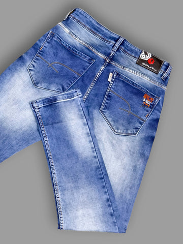 Men’s Premium Light Wash Slim Fit Stretch Jeans | Casual Denim Pants