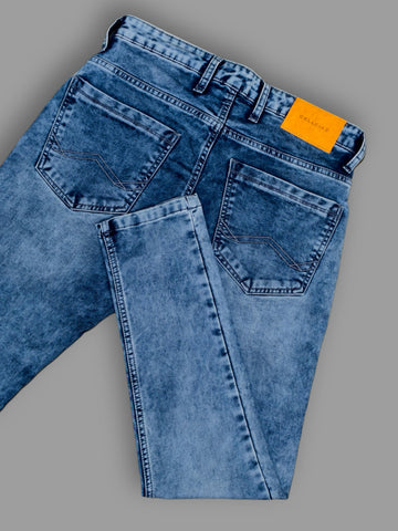 Trekyoo Men’s Blue Acid Wash Slim Fit Jeans