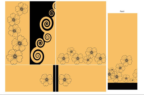Mustard & Black Artistic Floral Co-Ord Set