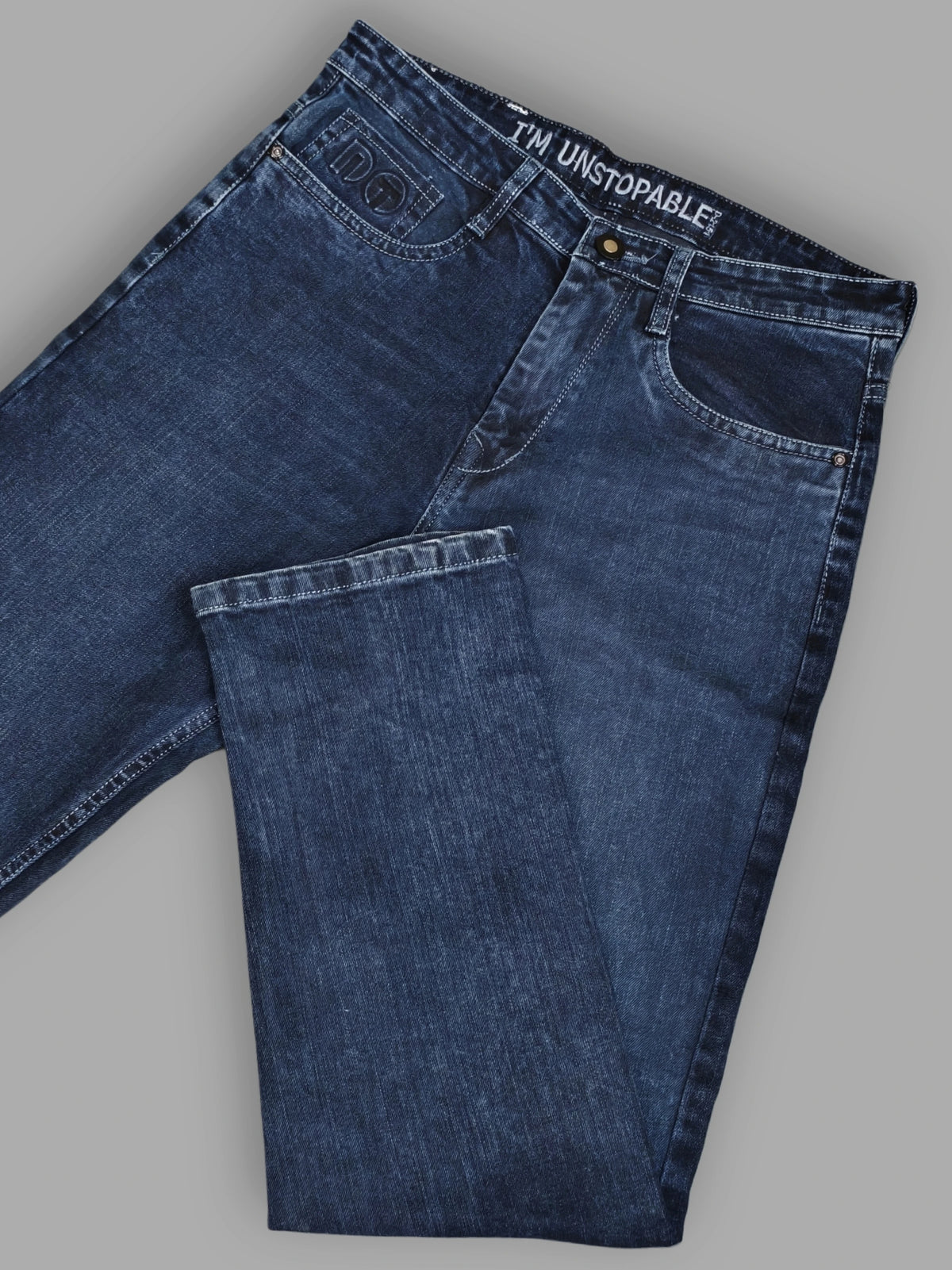 Dark Indigo Washed Baggy Fit Jeans