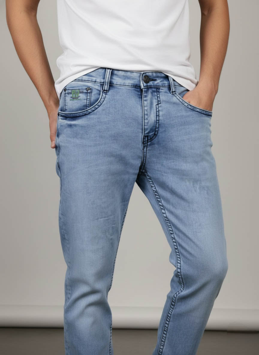 Men’s Light Blue Slim Fit Jeans – Soft Stretchable Denim Trekyoo