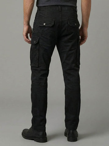 Men’s Premium Black Relaxed Fit Cargo Pants Trekyoo
