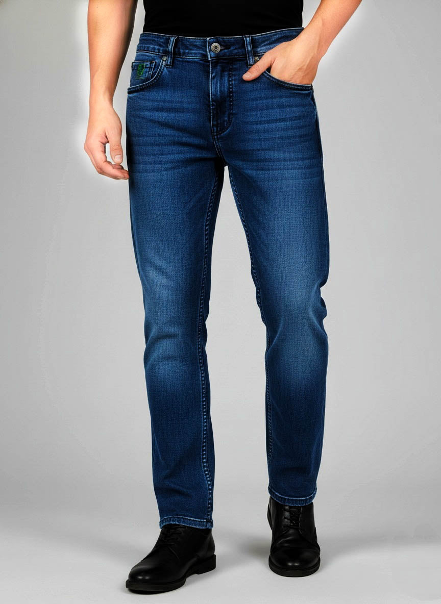 Men’s Slim Fit Mid-Blue Denim Jeans – Premium Stretchable Fabric Trekyoo