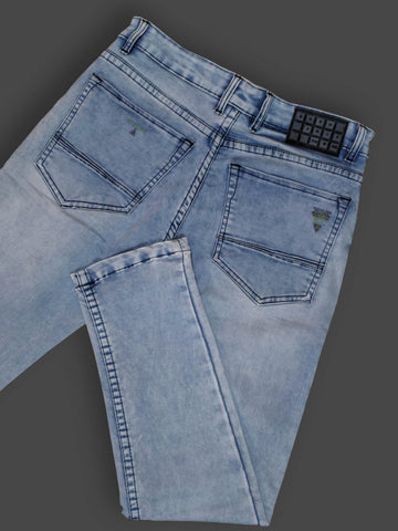 Men’s Light Sky Blue Slim Fit Stretchable Jeans Trekyoo