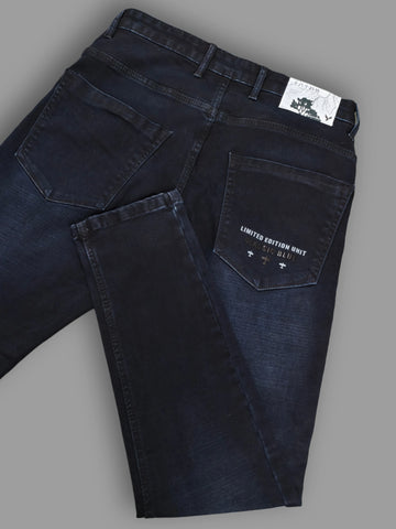 Carbon Black Slim Fit Stretch Denim Jeans for Men's
