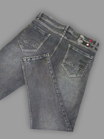 Classic Faded Grey Slim Fit Denim Jeans for Men's
