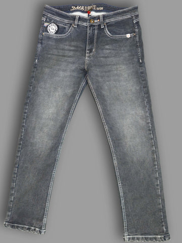 Classic Faded Grey Slim Fit Denim Jeans for Men's