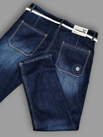 Midnight Indigo Drawcord Denim Jeans – Imported Fabric
