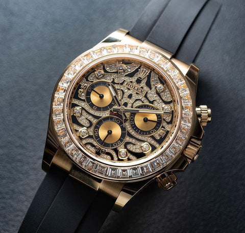 Rolex Daytona Tiger Dial Diamond Bezel Chronograph Watch