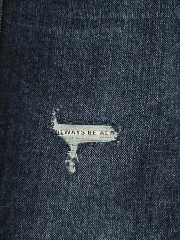 Men's Dark Blue Slim Fit Distressed Stretch Jeans