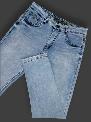 Men’s Light Sky Blue Slim Fit Stretchable Jeans Trekyoo