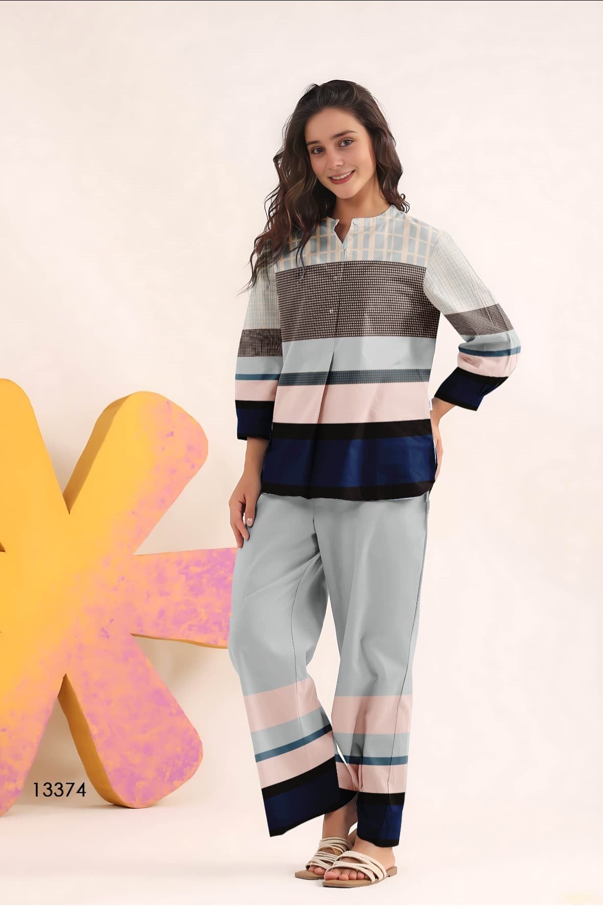 Modern Monochrome Striped Co-Ord Set