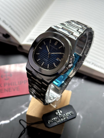 Patek Philippe Nautilus Blue Dial Men's Stainless Steel Watch (Quartz)